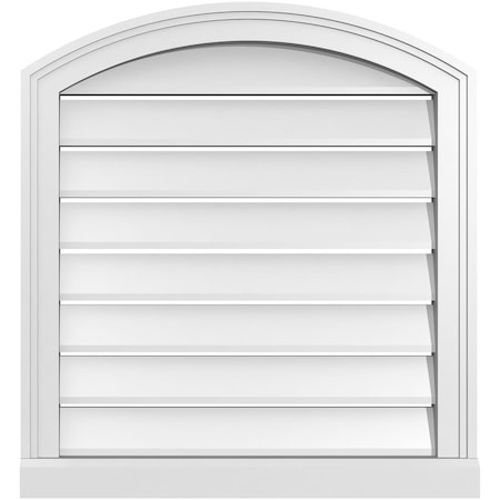 Ekena Millwork Arch Top Surface Mount PVC Gable Vent w/ 2"W x 2"P Brickmould Sill Frame, 24"W x 24"H GVPAR24X2403SN